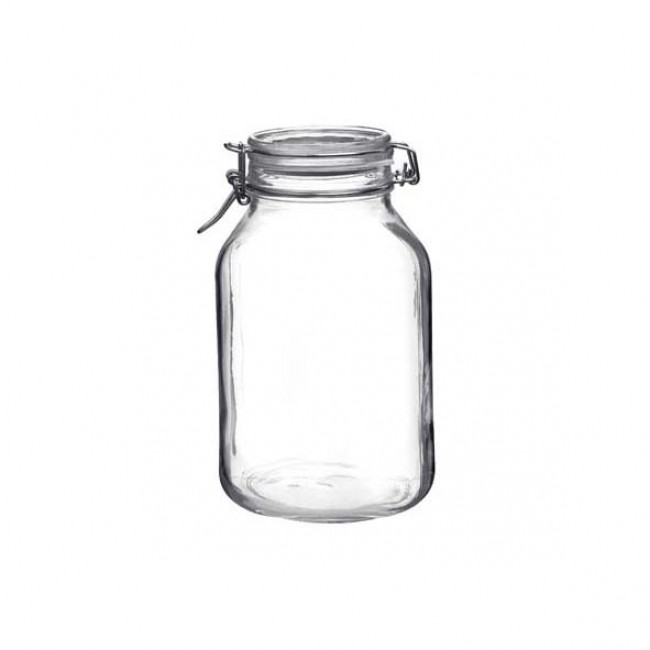 Square clear canning jar 3 L - Fido - Bormioli Rocco