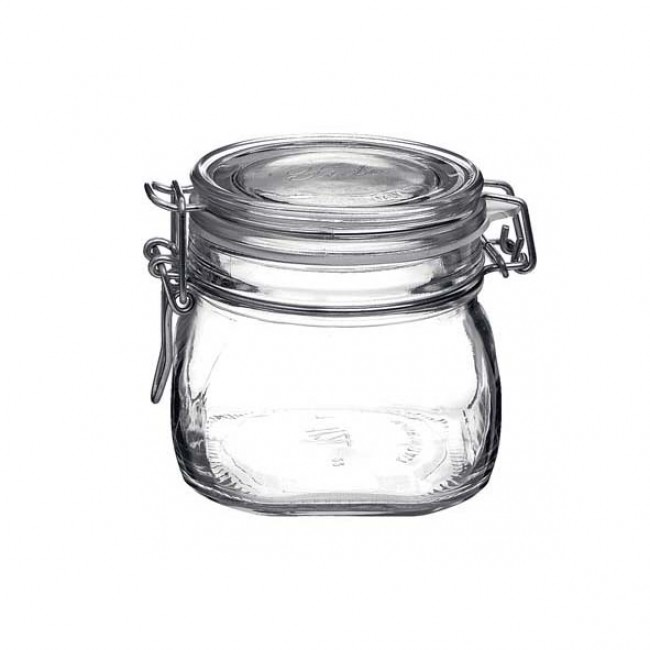 Square clear canning jar 50cl - Fido - Bormioli Rocco