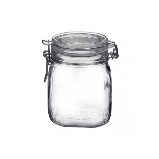 Square clear canning jar 75cl - Fido - Bormioli Rocco