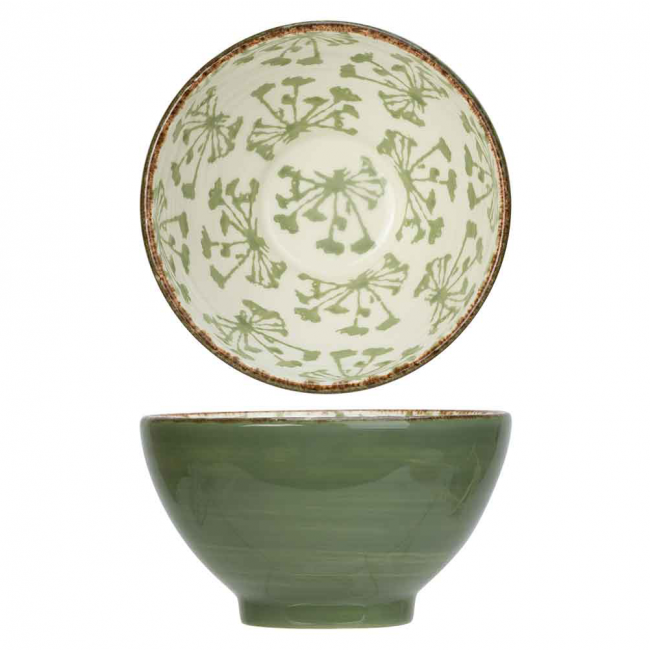 Green round breakfast bowl 5.5 x 3.1" / 14.2 x 8.2cm - Anis Green - Cosy & Trendy