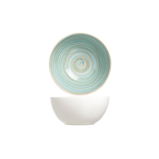Round bowl white and blue 6" / 14.5cm - Set of 6 - Turbolino - Cosy & Trendy