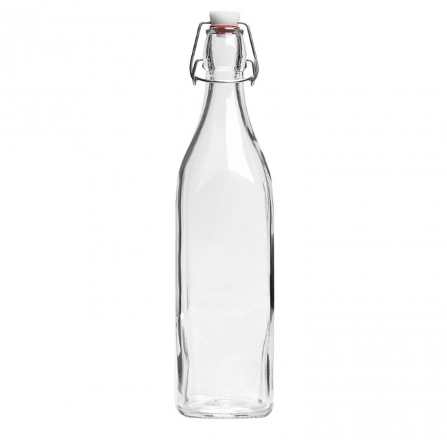 Bouteille en verre 1L avec bouchon mécanique - swing - bormioli rocco