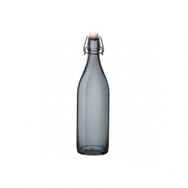 Grey glass bottle 40 oz / 1 L 3 x 3 x 13" / 8 x 8 x 32 cm - giara - Bormioli Rocco