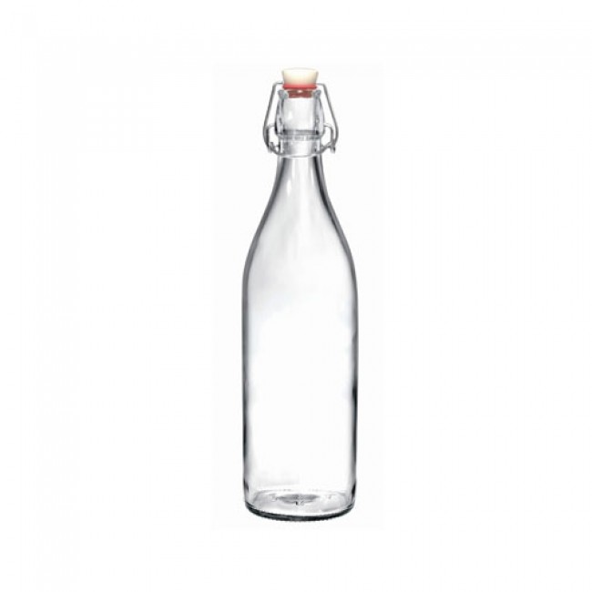 Transparent glass bottle 34 oz / 1 L 3 x 3 x 13" / 8 x 8 x 32 cm - giara - Bormioli Rocco