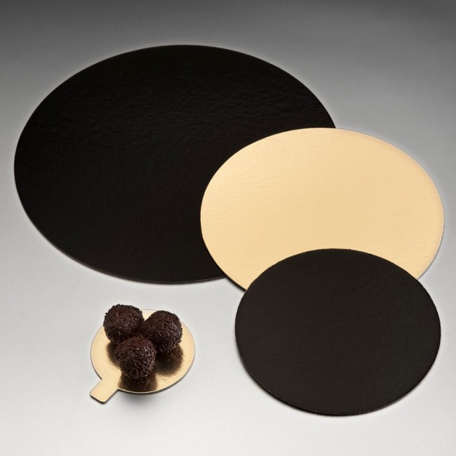 Carton rond or et noir  pour pâtisserie - 18cm - Lot de 100- Carton à pâtisserie - AZ Boutique