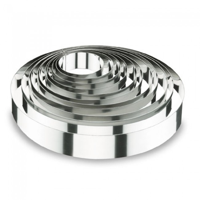 Cercle à entremets en inox 18/10 - hauteur 3,5cm - diamètre 8cm