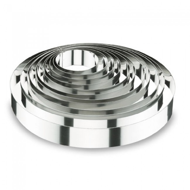 Cercle à vacherin en inox 18/10 - hauteur 6cm - diamètre 22cm