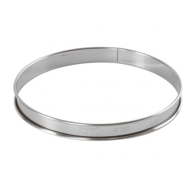 Cercle à tarte en inox - hauteur 2cm - diamètre 18cm