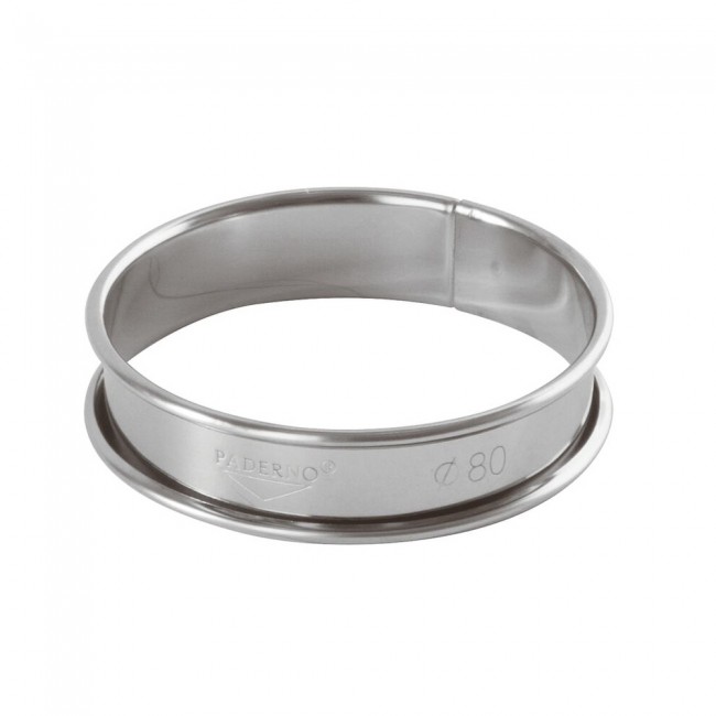Cercle à tarte en inox - hauteur 2cm - diamètre 8cm