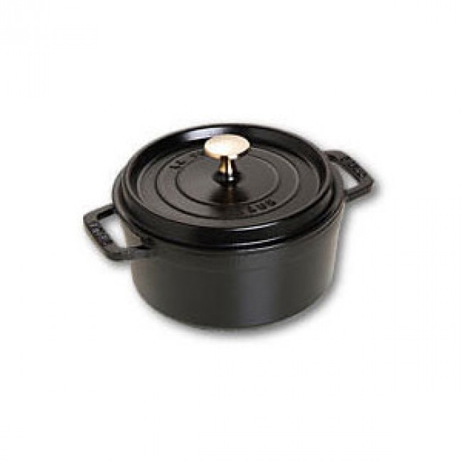 Round cast iron cocotte 7" / 18 cm - black