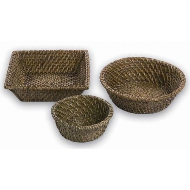 Round wicker bread basket 6" 
