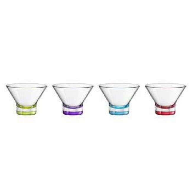 Transparent and multicolor ice cream cup 13 oz / 37.5 cl - Set of 4 - Ypsilon - Bormioli Rocco