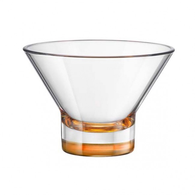 Transparent and orange spray ice cream cup 13 oz / 37.5 cl - Ypsilon - Bormioli Rocco
