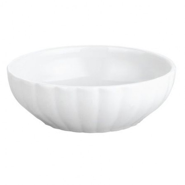 Porcelain ribbed bowl 14oz / 40cl white 6" / 14cm - Pillivuyt