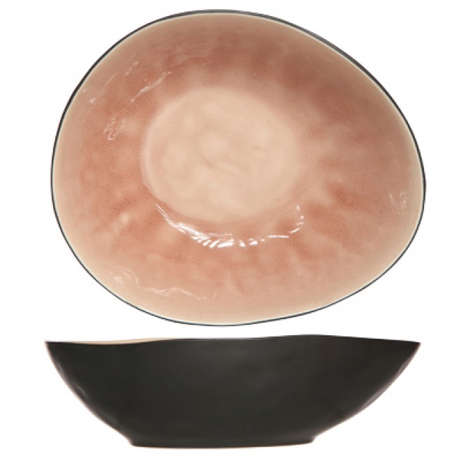 Oval black and rose cup 20 x 17cm / 8 x 7" - Laguna Old Rose - Cosy & Trendy