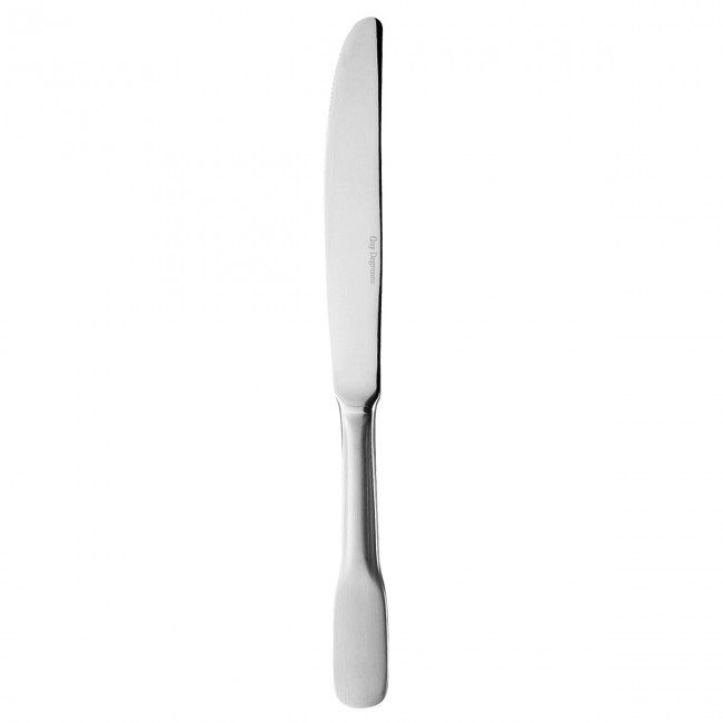 Flat handle dessert knife serrated blade - 3mm thick 18/0 stainless steel - Set of 6 - Vieux Paris - Guy Degrenne