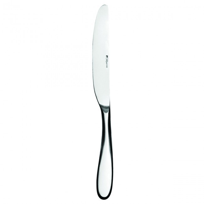 Couteau à dessert manche plat lame unie en acier 18/10 de 3mm d'épaisseur finition miroir - Lot de 6 - Aloa - Guy Degrenne