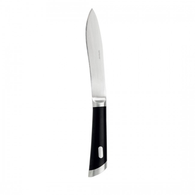Steak knife 18/10 stainless steel serrated blade black handle - T-bone - Sambonet