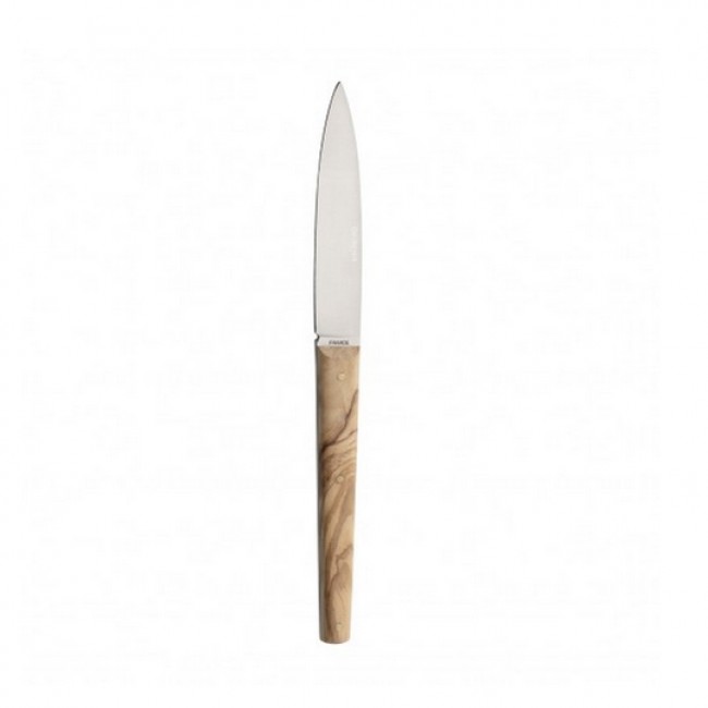 Steak knives stainless steel olive wood handle - Set of 6 - Mirage les essences - Guy Degrenne