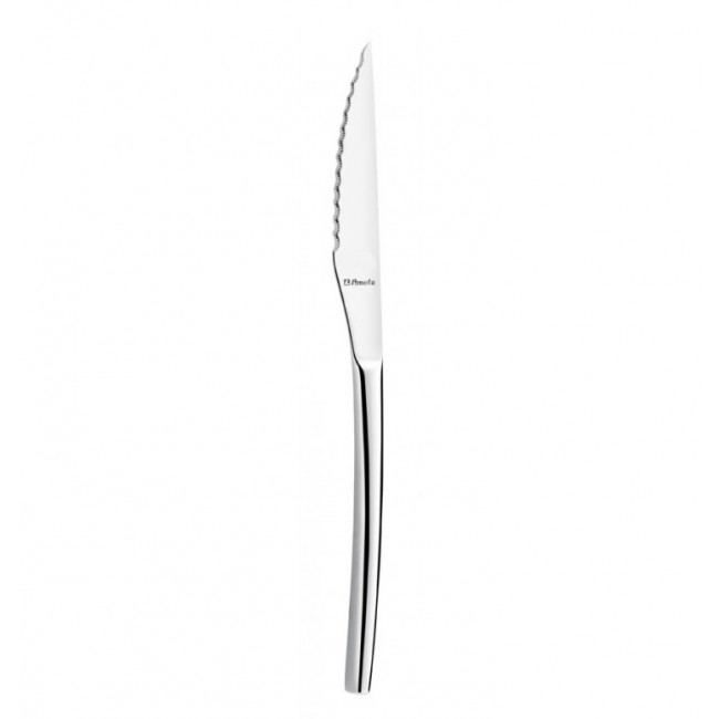 Steak knife standing 3,5mm thick 18/10 stainless steel - Set of 6 - Aurora - Amefa - Profil view