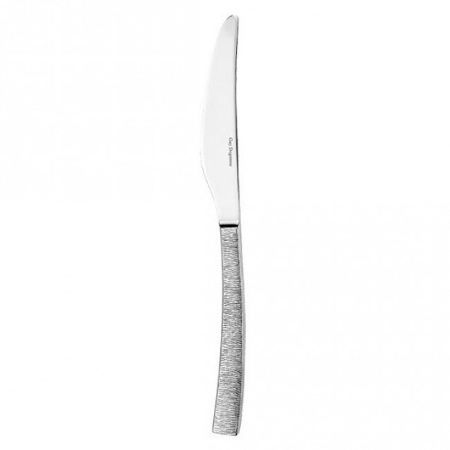Couteau de table, manche plat en inox 18/10 de 3,5mm - Lot de 6 - Astrée Ciselé - Guy Degrenne