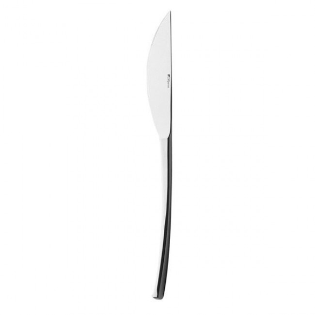 Flat handle table knife serrated knife - 18/10 stainless steel - Solstice - Guy Degrenne