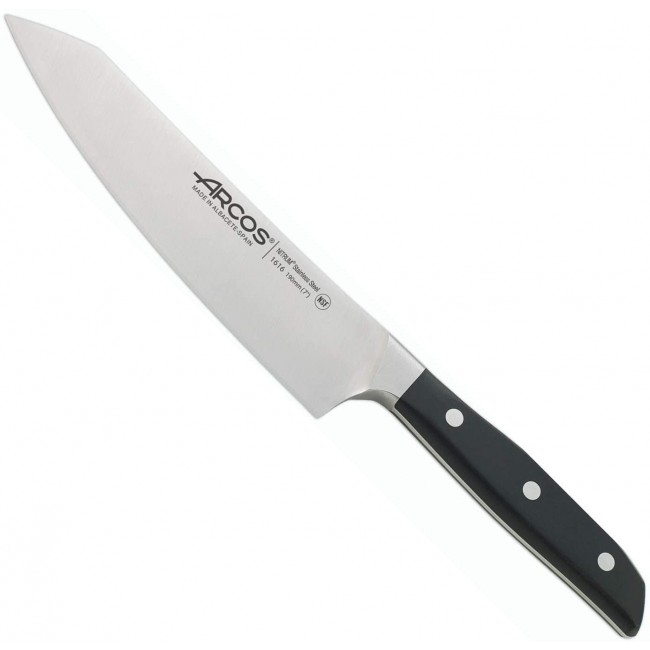 Santoku chef's knife black - 7.5 in / 19 cm - Nitrum stainless steel