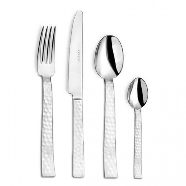 Dessert knife - 3mm thick 18/10 stainless steel - Set of 6 - Ato Martelé - Couzon