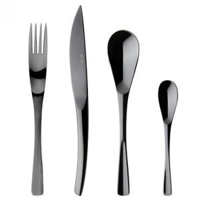 Round soup spoon - 18/10 stainless steel - Set of 6 - XY Black Mirror- Guy Degrenne