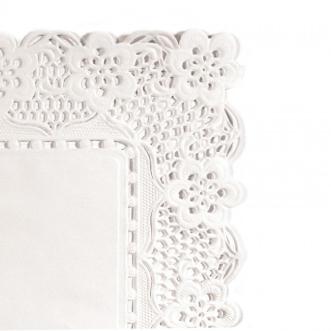 Dentelle rectangulaire blanche en papier 55x45cm - Lot de 250 - Dentelles papiers - AZ boutique