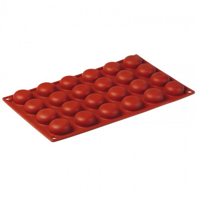 Moule flexible en silicone - 24 demi-sphères pomponette - Flexipad - Paderno