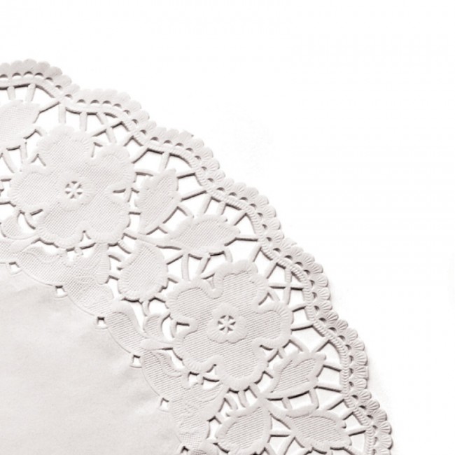 Dentelle ronde blanche de 31cm en papier - Lot de 250 - Dentelles papiers - AZ boutique
