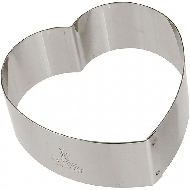 stainless steel cookie cutter convex heart 3.1 x 3.1" / 8.5 x 8.5 cm - stainless steel shape and nonnette - gobel