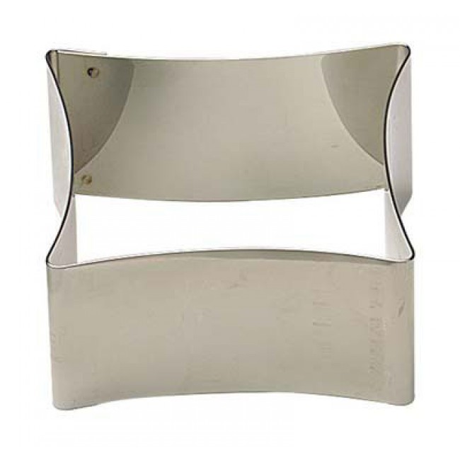 stainless steel cookie cutter concave square 2.4 x 2.4 - stainless steel shape and nonnette - gobel