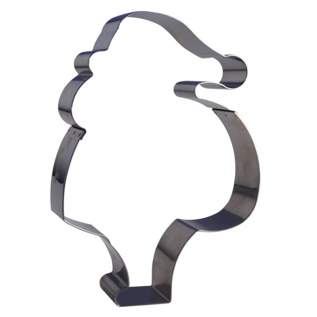 Stainless steel santa claus 5 x 2.4" - Singly sold - Stainless steel shape and Nonnette - Gobel