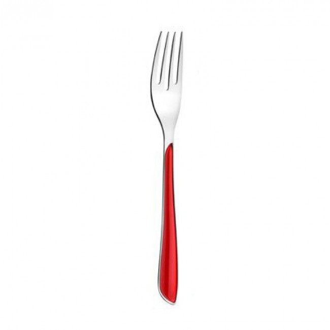 Red table fork - 2mm thick 18/0 stainless steel - Red Eclat - Amefa