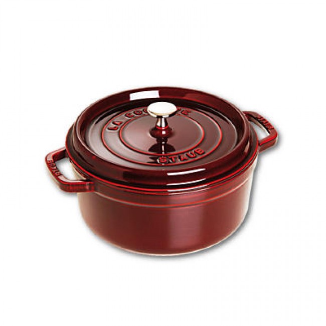 Round cast iron cocotte 9.4" / 24 cm - grenadine red