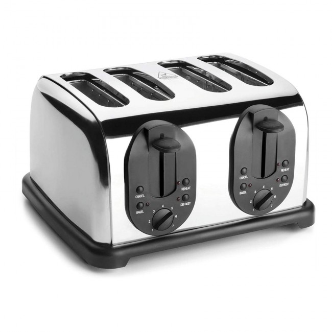 Grille-pain automatique inox quatre tranches - 1000w - Grille-pain - Lacor