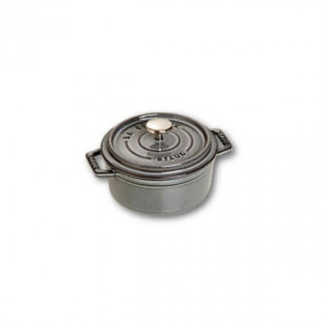 Round cast iron cocotte 4.7 in / 12 cm - graphite grey
