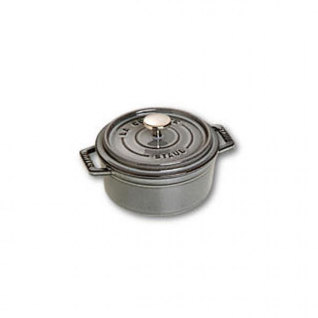 Round cast iron cocotte 5.5" / 14 cm - graphite grey