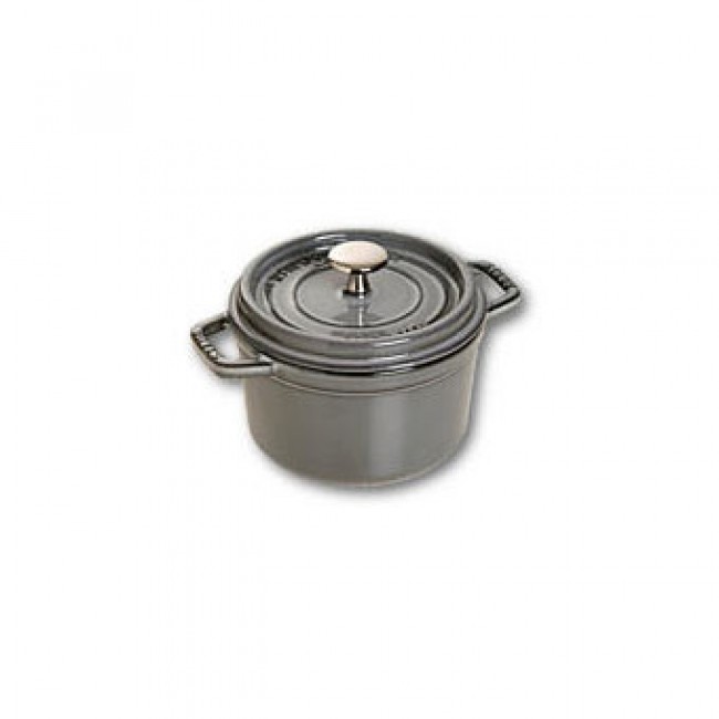 Round cast iron cocotte 6.3" / 16 cm - graphite grey