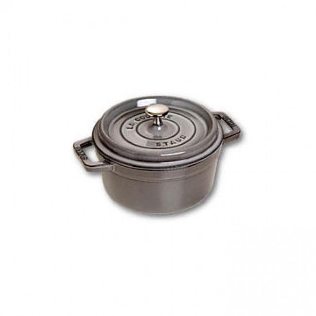 Round cast iron cocotte 7" / 18 cm - graphite grey