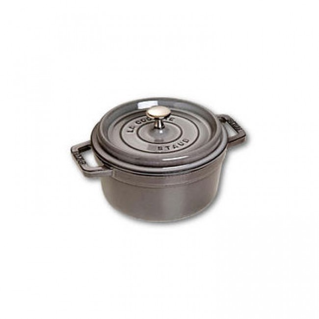 Round cast iron cocotte 8" / 20 cm - graphite grey
