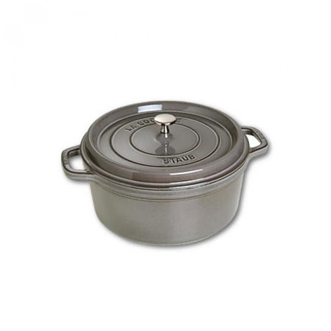 Round cast iron cocotte 11" / 28 cm - graphite grey
