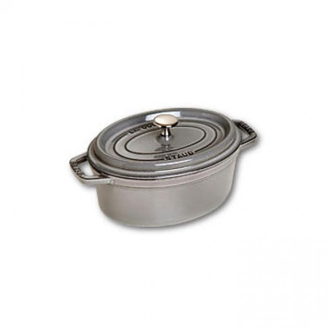 Oval cast iron cocotte 9" / 23 cm - graphite grey