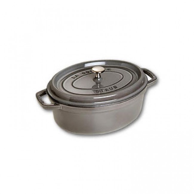 Oval cast iron cocotte 11.4" / 29 cm - graphite grey