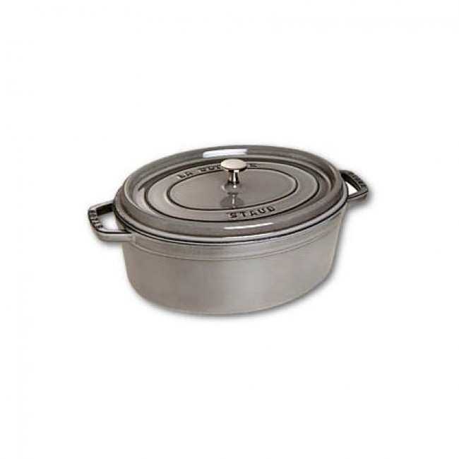 Oval cast iron cocotte 13" / 33 cm - graphite grey