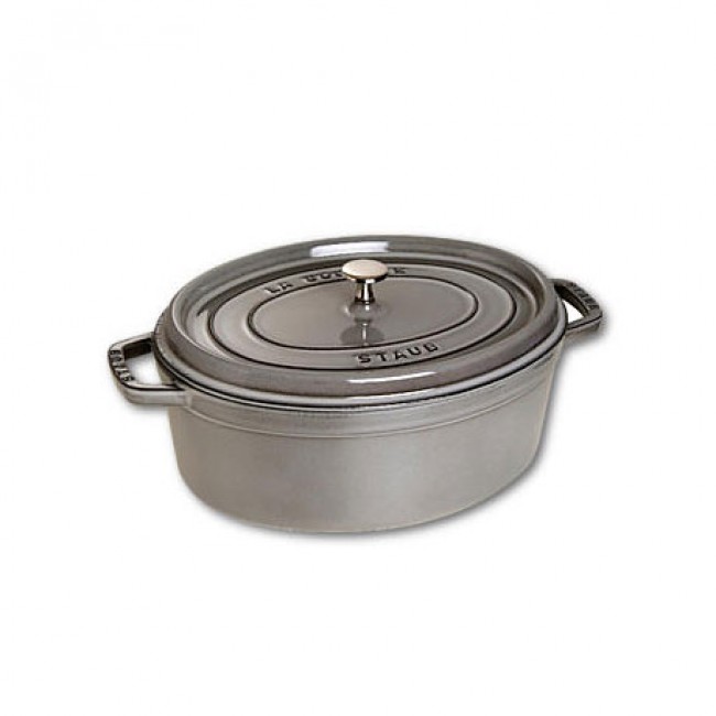 Oval cast iron cocotte 14.5" / 37 cm - graphite grey