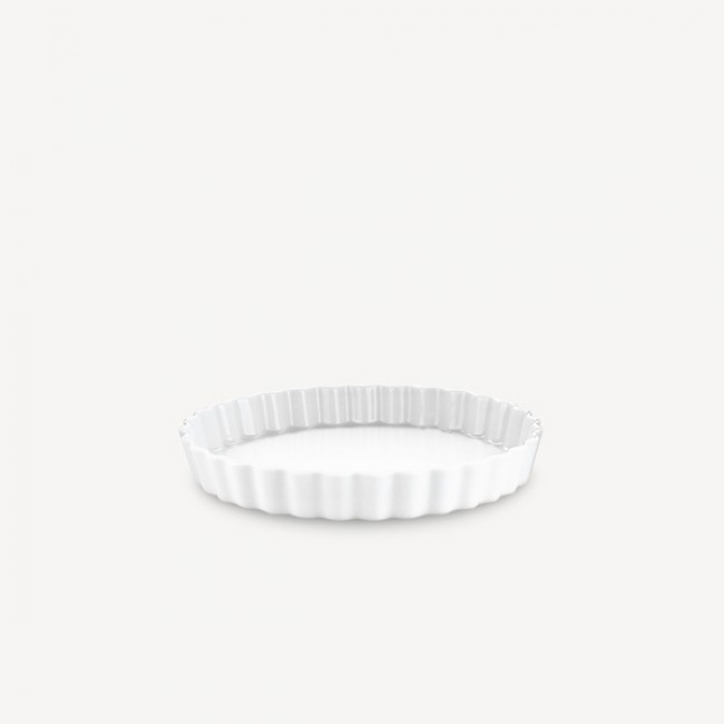 Moule à tarte rond blanc 33cm en porcelaine