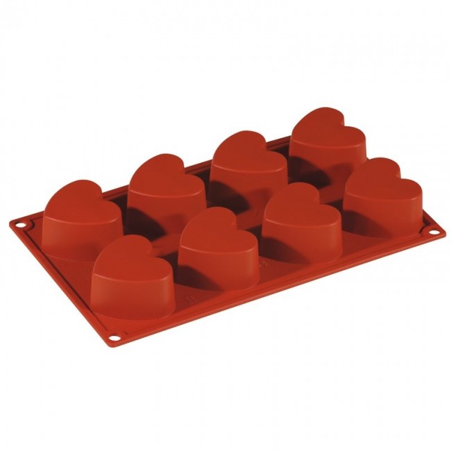 Moule flexible en silicone - 8 coeurs - Flexipad - Paderno